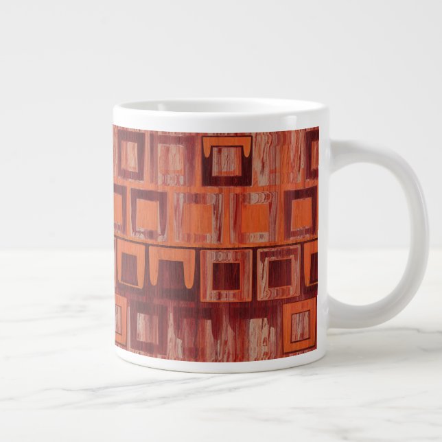 red and orange abstract giant coffee mug (Right)