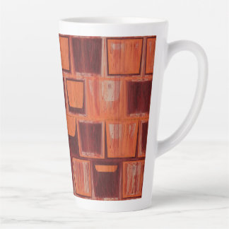 red and orange abstract latte mug