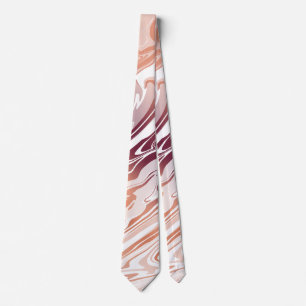 Red And Orange Abstract Liquid Marble Gradient Neck Tie