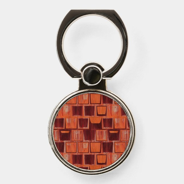 red and orange abstract phone ring stand (Front)
