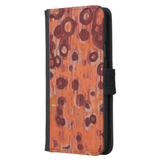 red and orange abstract samsung galaxy s5 wallet case