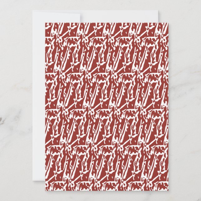 Red and orange abstract shapes blend and overlap a invitation (Front)