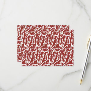 Red and orange abstract shapes blend and overlap a RSVP card