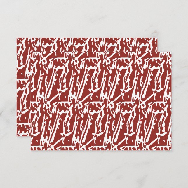 Red and orange abstract shapes blend and overlap a thank you card (Front/Back)