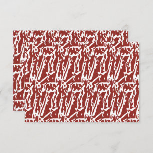 Red and orange abstract shapes blend and overlap a thank you card