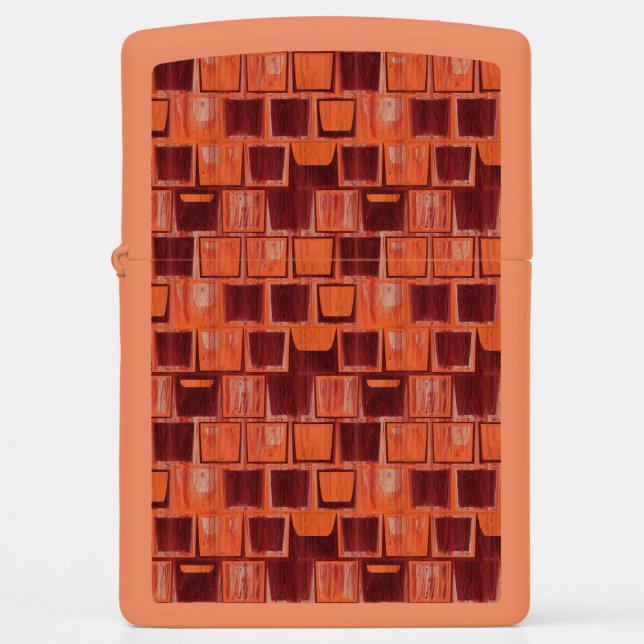 red and orange abstract zippo lighter (Front)