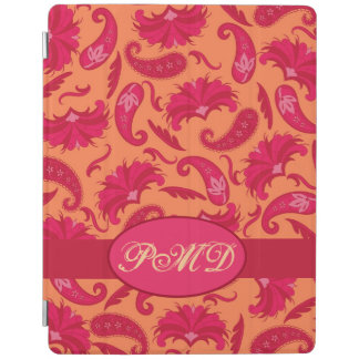 Red and Orange Art Deco Parisian Paisley Monogram iPad Smart Cover