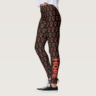 Red and Orange Awareness Ribbon Custom Leggings