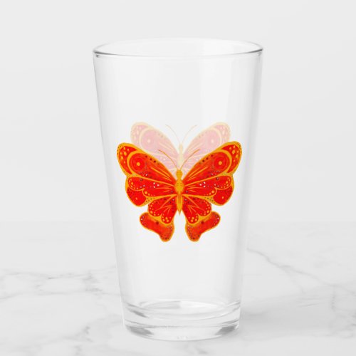 Red and Orange Butterfly Glass