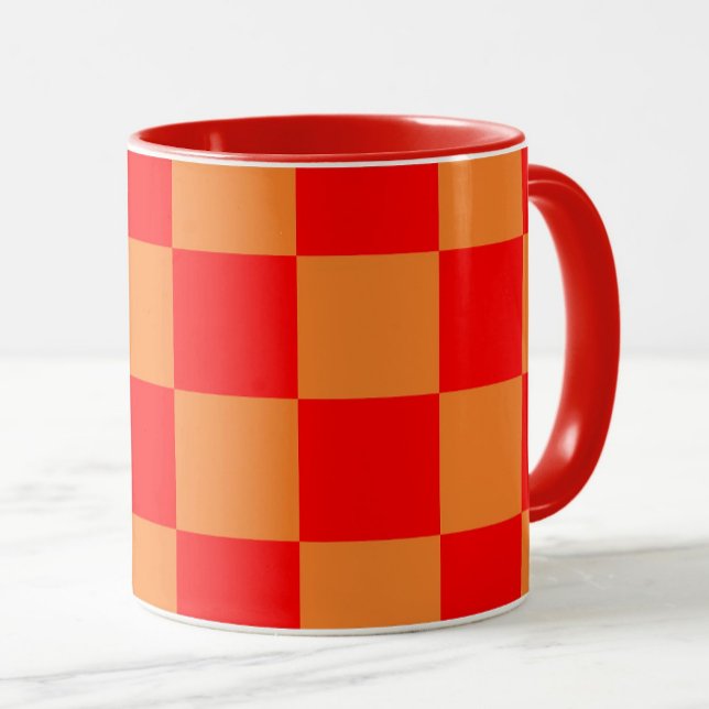 Red and Orange Checkered Pattern  Mug (Creator Uploaded)
