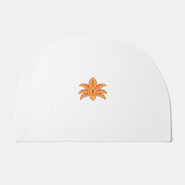 red and orange color illustration doormat (Front)