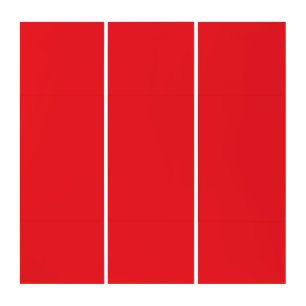 Red and orange crayons lying side by side on a whi triptych