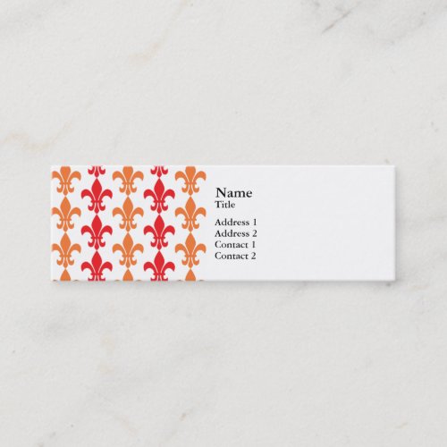 Red and Orange Fleur de Lis Pattern Business Card Templates
