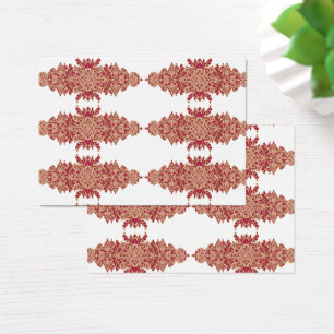 Red and orange floral design with ornamental graph