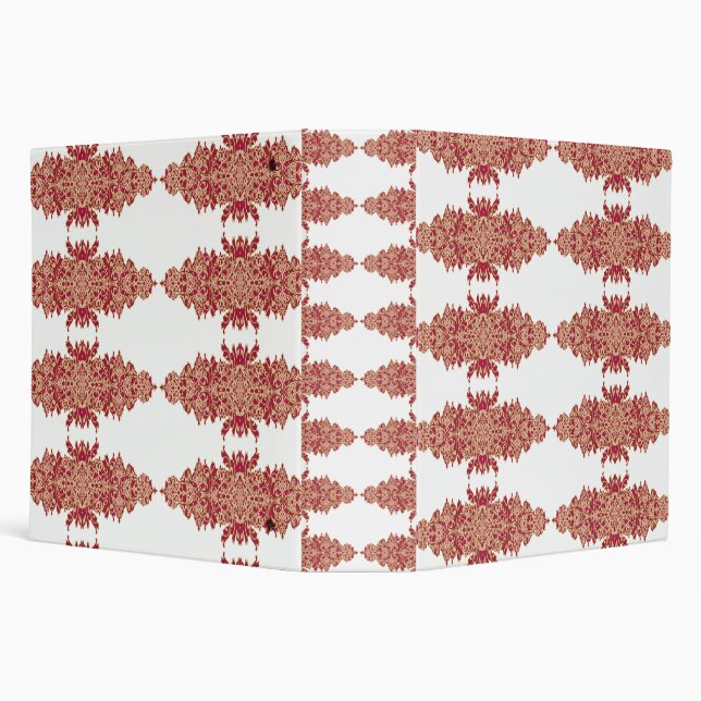 Red and orange floral design with ornamental graph 3 ring binder (Background)