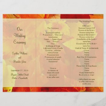 Red And Orange Folded Fall Ceremony Program by fallcolors at Zazzle