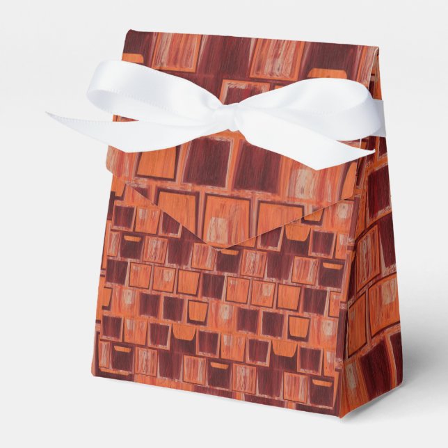 Red and Orange Geometric  Favor Boxes (Front Side)