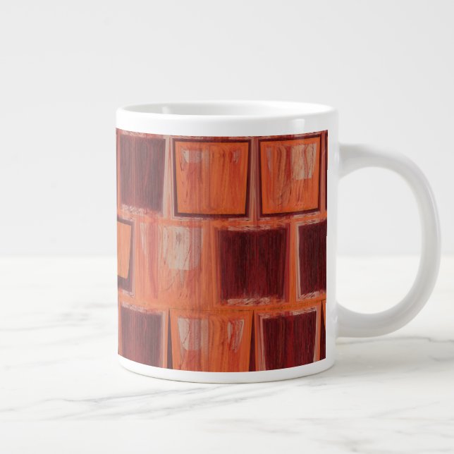 Red and Orange Geometric  Giant Coffee Mug (Right)