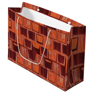 Red and Orange Geometric  Large Gift Bag
