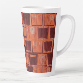Red and Orange Geometric  Latte Mug