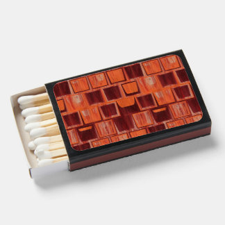 Red and Orange Geometric  Matchboxes