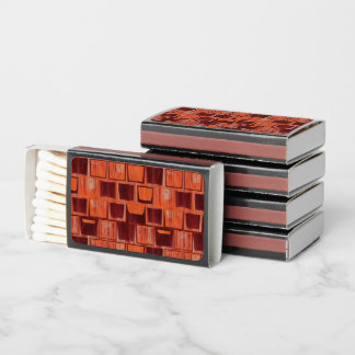 Red and Orange Geometric  Matchboxes