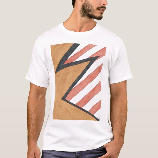 Red and Orange Geometric Motif T-shirt (Front)