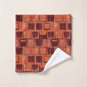 Red and Orange Geometric  Wash Cloth
