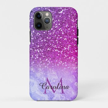 Red And Orange Glitter   Gold Marble  Personalized Iphone 11 Pro Case by CoolestPhoneCases at Zazzle