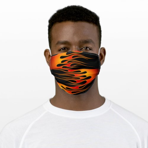 Red and Orange Hot Rod Flames Adult Cloth Face Mask