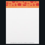 RED AND ORANGE KITCHEN COLLAGE Letterhead<br><div class="desc">Coordinates with the RED AND ORANGE KITCHEN COLLAGE Business Card Template by 1201AM. A red silhouetted collage of kitchen and dining utensils on an orange backdrop makes for a unique brand image for bakeries,  catering companies,  chefs,  food professional,  food trucks,  food markets,  restaurants,  etc. © 1201AM CREATIVE</div>