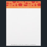 RED AND ORANGE KITCHEN COLLAGE Letterhead<br><div class="desc">Coordinates with the RED AND ORANGE KITCHEN COLLAGE Business Card Template by 1201AM. A red silhouetted collage of kitchen and dining utensils on an orange backdrop makes for a unique brand image for bakeries,  catering companies,  chefs,  food professional,  food trucks,  food markets,  restaurants,  etc. © 1201AM CREATIVE</div>