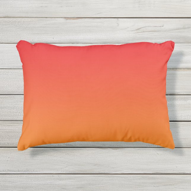 Red And Orange Ombre Outdoor Pillow (Front)