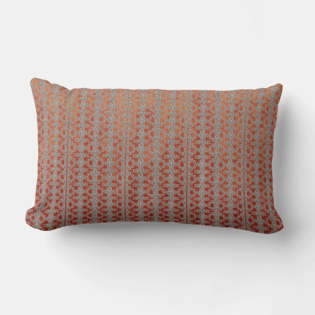 Red and Orange Ombre Pattern Lumbar Pillow (Front)