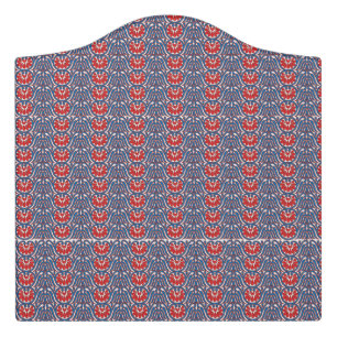Red and orange paint swirls together, creating a v door sign
