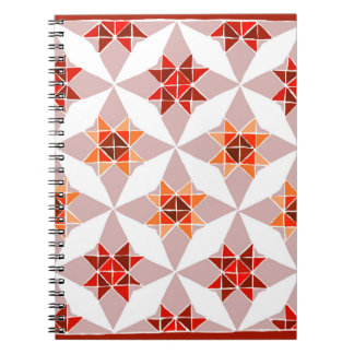 Red and orange quilt pattern notebook