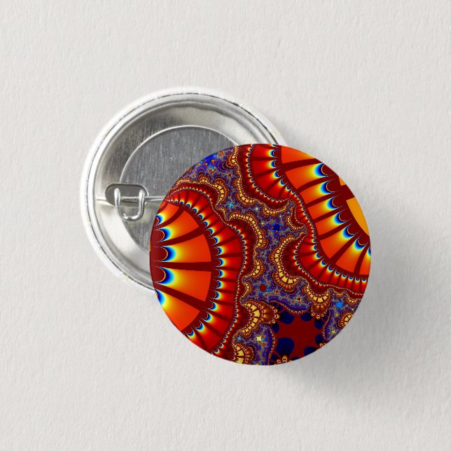 Red and Orange Remix Pinback Button (Front & Back)