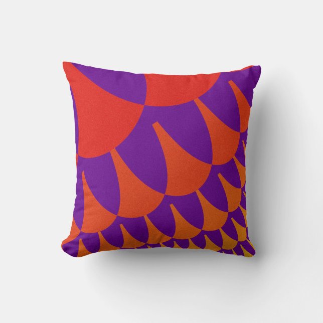 Red and Orange Scales Throw Pillow (Front)