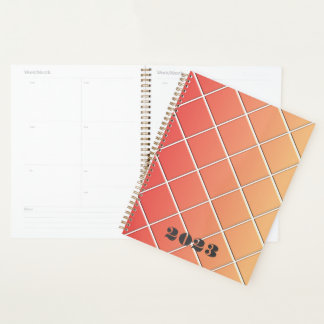 Red and orange square grid with gradient -any year planner