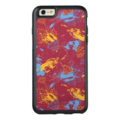 Red and orange with blue collage OtterBox iPhone 6/6s plus case