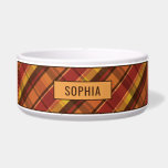Red And Orange With Brown Plaid Pattern & Name<br><div class="desc">Plaid / tartan pattern in autumn color scheme including red,  orange and brown colors with a little bit of yellow. There is also a personalizable text area for a name.</div>