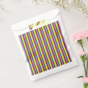 Red and orange wrapping paper with a glossy finish favor bag