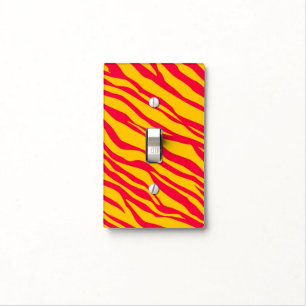 Red and Orange Zebra Striped Light Switch Cover