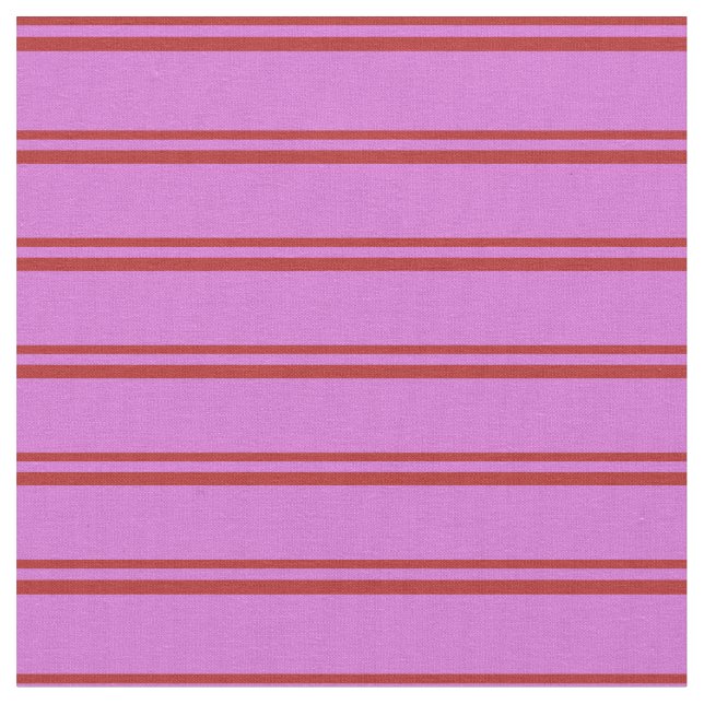 Red and Orchid Stripes Pattern Fabric (Close Up)