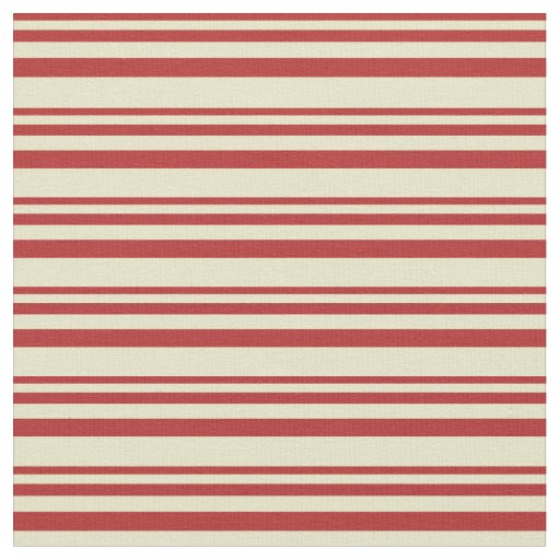 Red and Pale Goldenrod Colored Stripes Fabric