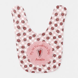 Red and Pink Baby's 1st Valentines Day Ladybug