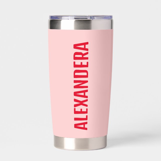 Red and Pink Bachelorette Party Monogram Insulated Tumbler (Front)