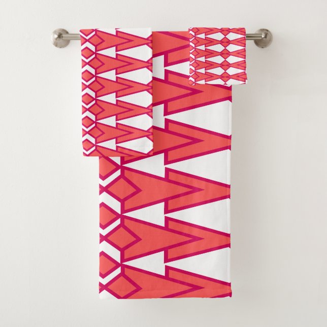 Red and Pink Bowties  Bath Towel Set (Insitu)