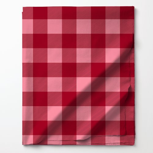 Red and Pink Buffalo Plaid Pattern Fabric