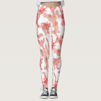 Red and Pink Camouflage Patterns Leggings